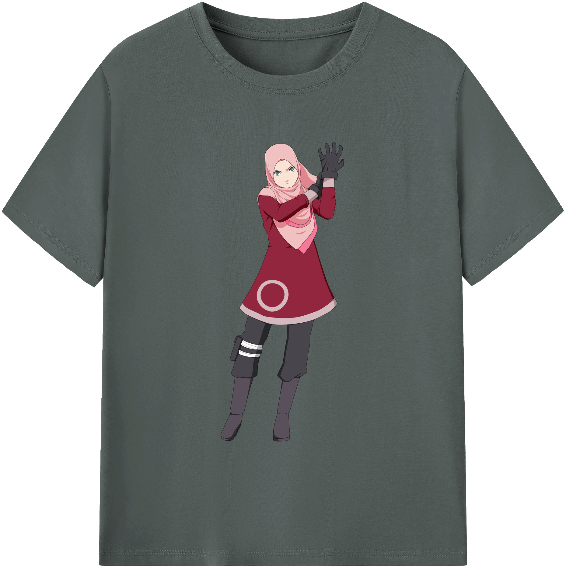 （画像用） NARUTO -ナルト- 春野サクラ Haruno Sakura 綿100％ メンズ半袖Tシャツ｜肌触りやわらか＆通気性